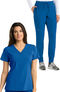 Women's Racer Solid Scrub Top & Boost Jogger Scrub Pant Set, , large