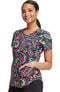 Clearance Women's Painted Paisley Print Scrub Top, , large