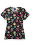 Clearance Women's Notch Neck Spiky Mikey Print Scrub Top, , large
