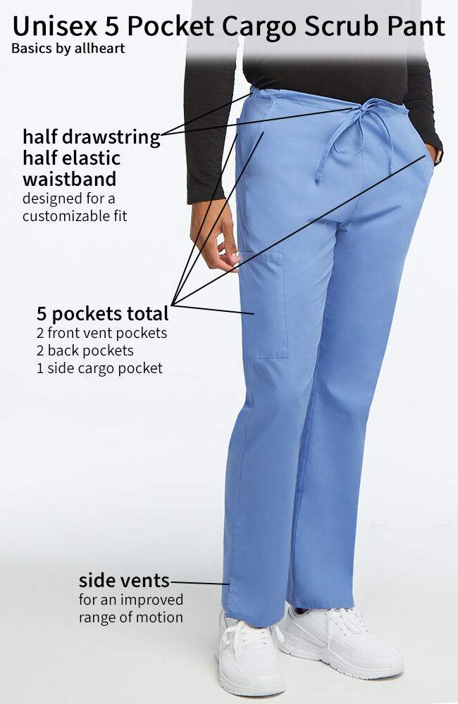 Unisex 5 Pocket Cargo Scrub Pant, , large