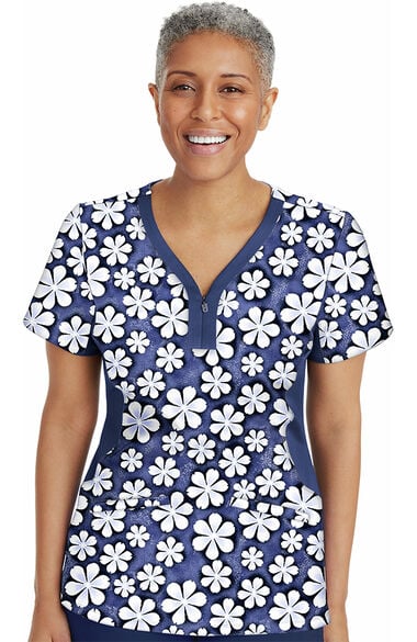 Clearance Women's Jessi Just Daisies Print Scrub Top, , large