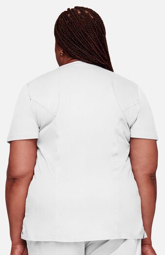 Women's Mock Wrap Princess Seam Solid Scrub Top Women's Mock Wrap Princess Seam Solid Scrub Top