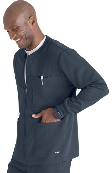 Spandex Stretch by Grey's Anatomy Men's React Warm-Up Scrub Jacket
