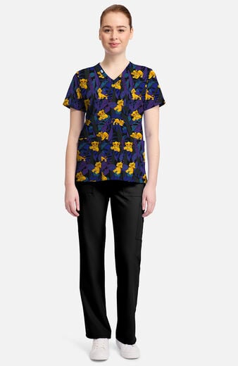 Women's Sensational Simba Print Scrub Top Women's Sensational Simba Print Scrub Top