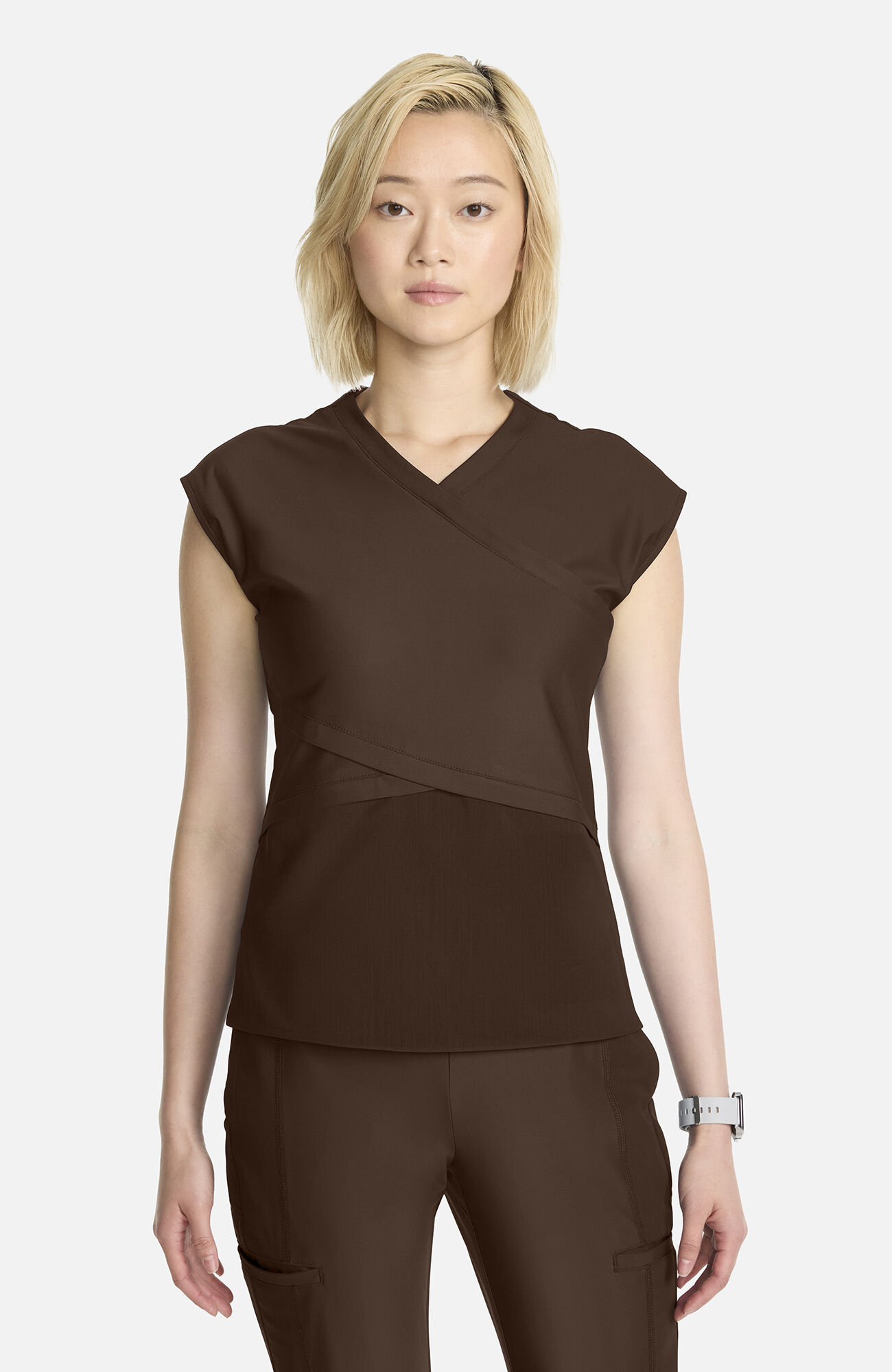 Women's Knit Dolman Wrap Scrub Top