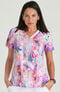 Clearance Women's V-Neck Floral Blooms Print Scrub Top, , large