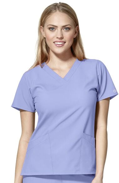 Women's Classic V-Neck Solid Scrub Top, , large