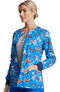 Women's Snap Front Super Smile Print Warm-Up Jacket, , large