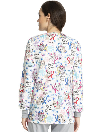 Clearance Women's Snap Front Paws For A Cause Print Jacket