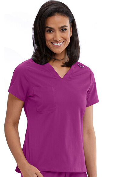 Clearance Women's Bree Tuck-In Solid Scrub Top, , large