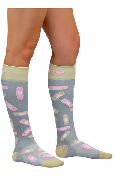 About The Nurse Women's Knee High 20-30 mmHg Ouch Print Compression Sock, , large