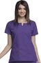 Clearance Women's Round Neck Notch Solid Scrub Top, , large