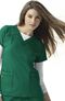 Clearance Women's Sporty V-Neck Solid Scrub Top, , large