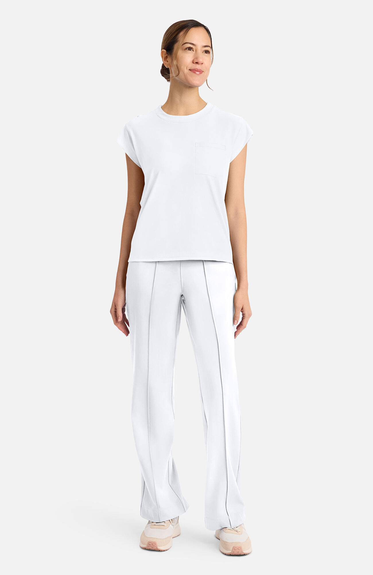 Women's Tuck-In Chest Pocket Crew Neck Scrub Top