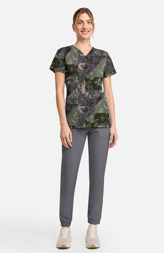 Women's Floral Geo Print Scrub Top Women's Floral Geo Print Scrub Top