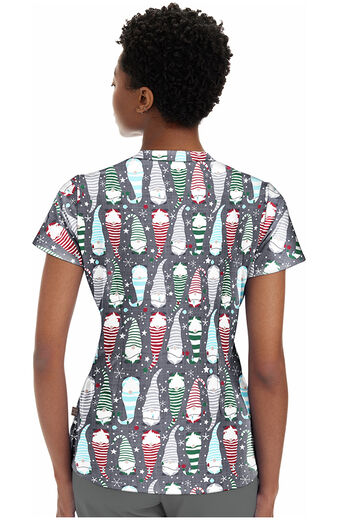 Clearance Women's Ivy Holiday Helpers Print Scrub Top