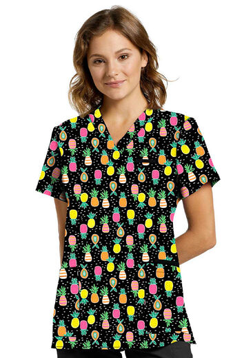 Women's Pineapple Fiesta Print Scrub Top