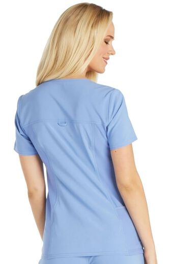 Women's Scrub Set: V-Neck Solid Top & Knit Waistband Pant Women's Scrub Set: V-Neck Solid Top & Knit Waistband Pant