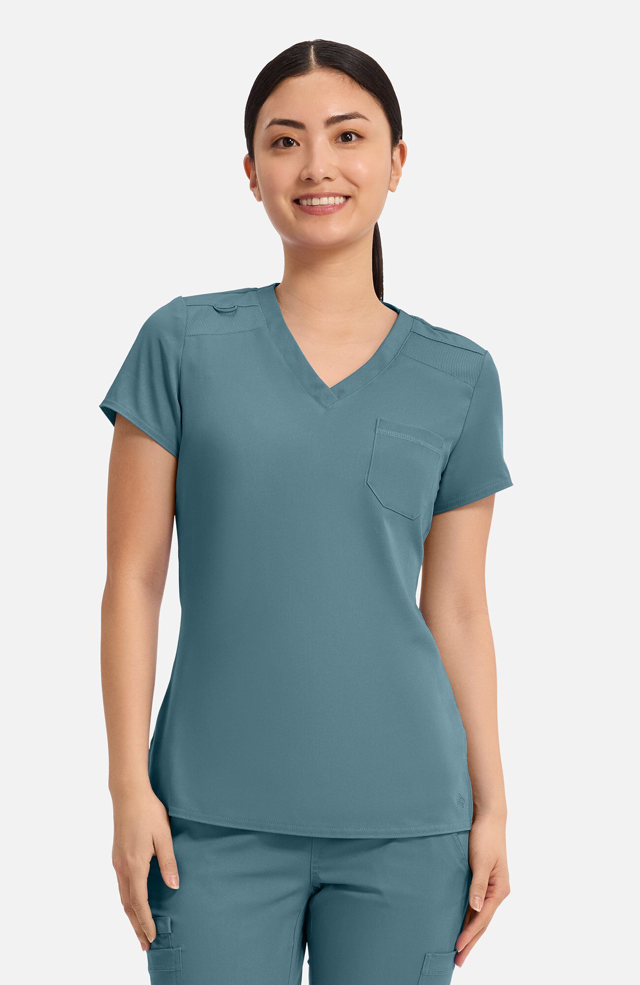 Women's Tuck In Solid Scrub Top