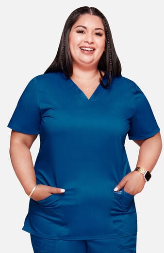 Women's 3-Pocket V-Neck Stretch Scrub Top Women's 3-Pocket V-Neck Stretch Scrub Top