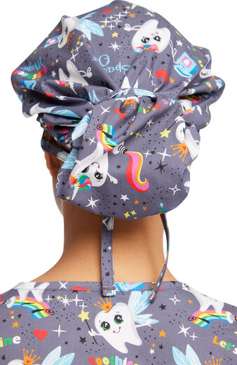 Women's Toothicorn Magic Print Bouffant Scrub Hat