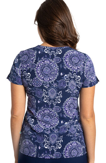 Clearance Women's Isabel Pixie Lines Print Scrub Top