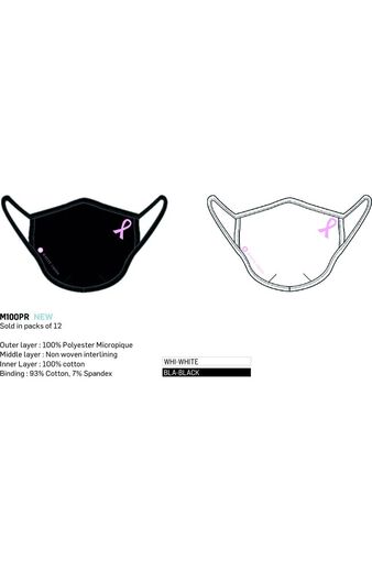 Clearance Women's 3 Layer Breast Cancer Awareness Print Face Mask