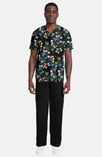 Men's Digital Mickey Print Scrub Top Men's Digital Mickey Print Scrub Top