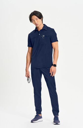 Men's Zip Pocket Polo Scrub Shirt Men's Zip Pocket Polo Scrub Shirt