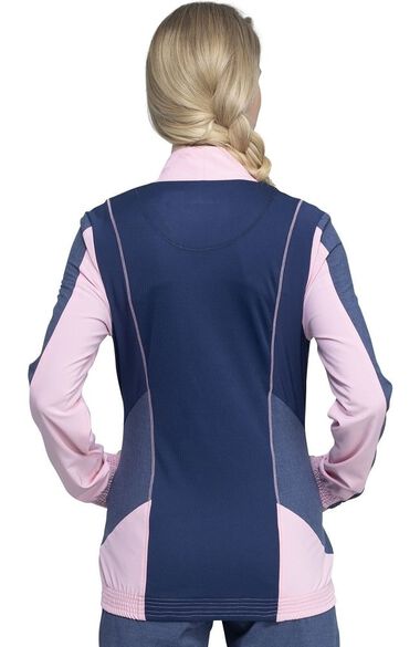 Clearance Women's Bomber Style Color Block Scrub Jacket, , large