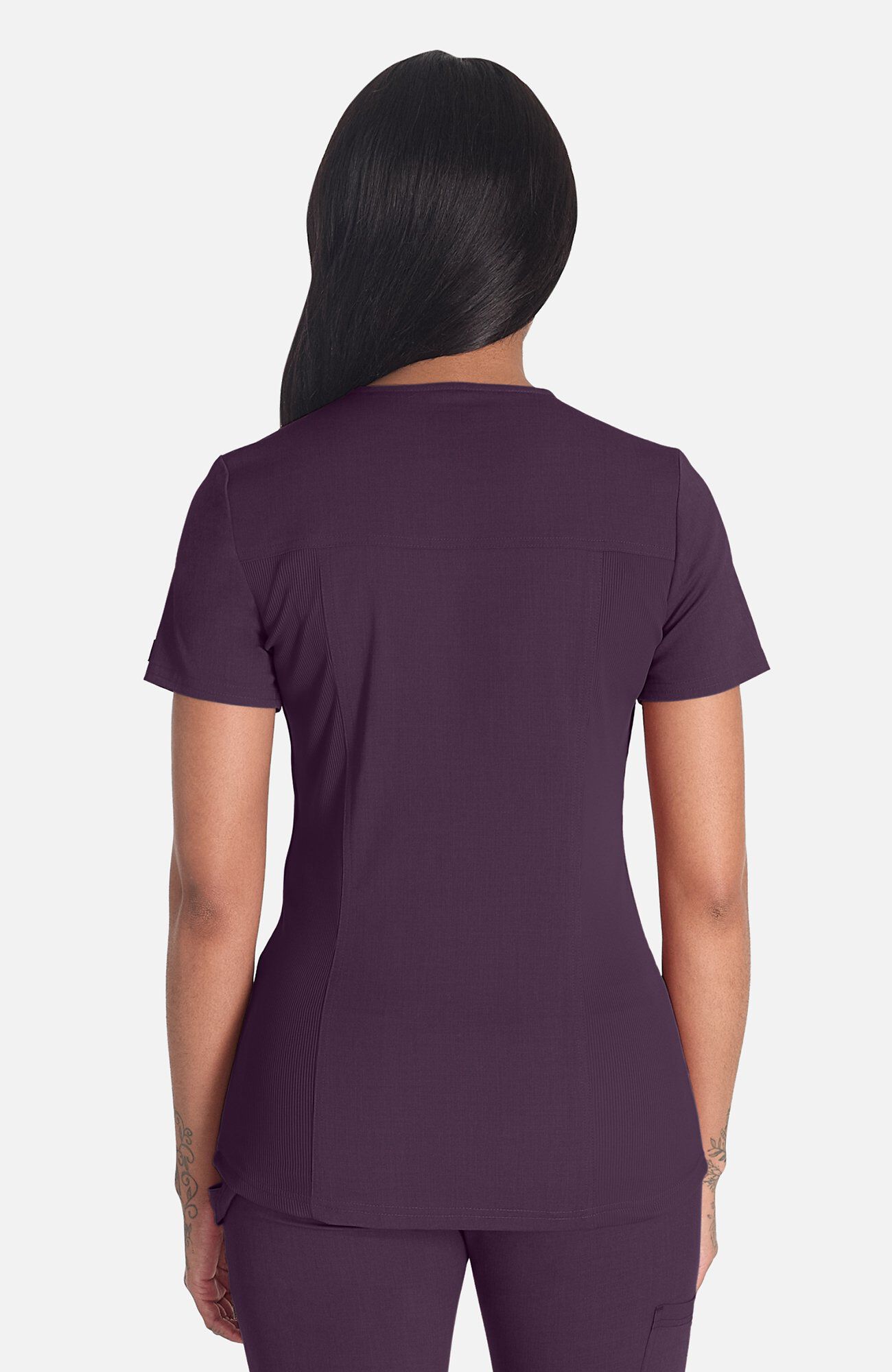 Women's 5-Pocket V-Neck Scrub Top, DEE Deep Amethyst | purple, large