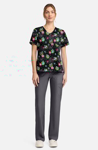 Women's Baubles And Bulbs Print Scrub Top Women's Baubles And Bulbs Print Scrub Top