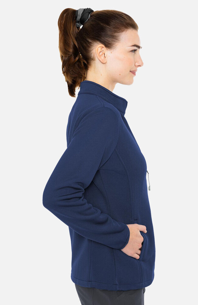 Women's Med Tech Zip Front Solid Scrub Jacket
