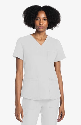 Women's 3-Pocket V-Neck Shirttail Scrub Top Women's 3-Pocket V-Neck Shirttail Scrub Top