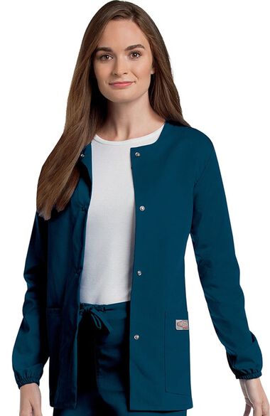 Women's Warm Up Solid Scrub Jacket, , large