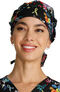 Women's Hopeful Bouquets Print Bouffant Scrub Hat, , large