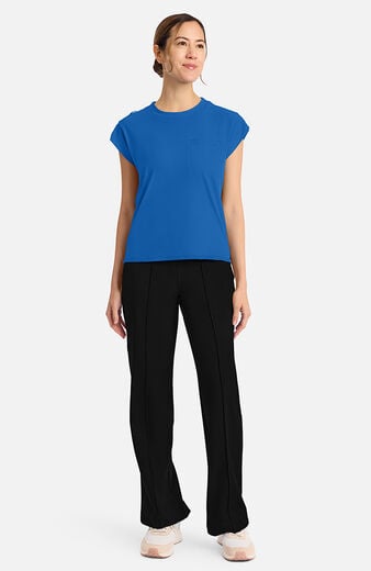 Women's Tuck-In Chest Pocket Crew Neck Scrub Top Women's Tuck-In Chest Pocket Crew Neck Scrub Top