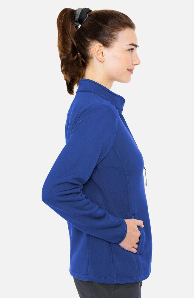 Women's Med Tech Zip Front Solid Scrub Jacket