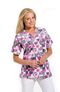 Clearance Scrub H.Q. by Women's Discount V-Neck 2-Pocket Tunic Style Breast Cancer Awareness Print Scrub Top, , large