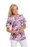 Clearance Women's Discount V-Neck 2-Pocket Tunic Style Breast Cancer Awareness Print Scrub Top, , large