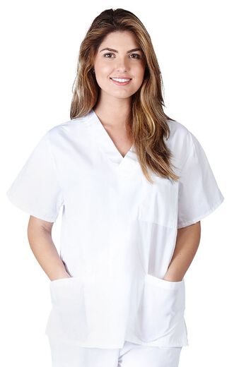 Clearance Unisex V-Neck Solid Scrub Top