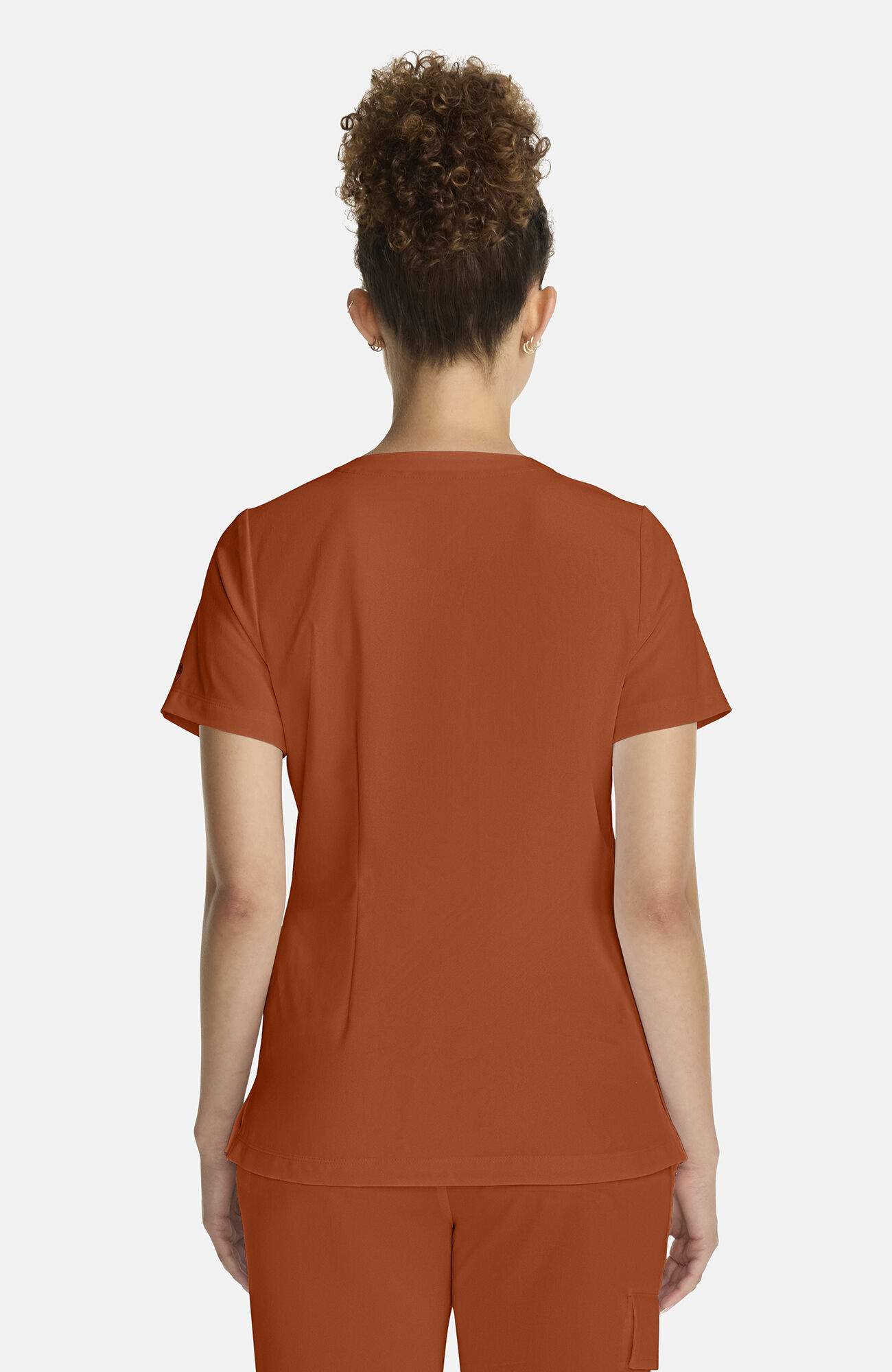 Women's Billie V-Neck Scrub Top, WAS Warm Sunrise | orange, large