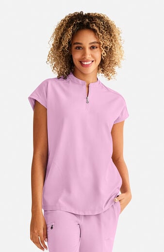Women's Sandy Zip Mandarin Collar Scrub Top Women's Sandy Zip Mandarin Collar Scrub Top