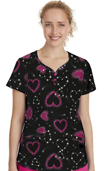 Clearance Women's Isabel Love and Beyond Print Scrub Top, , large