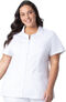 Women's Collared Zip Front Solid Scrub Top, , large