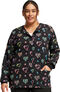 Women's Snap Front Care Flor-All Print Scrub Jacket, , large