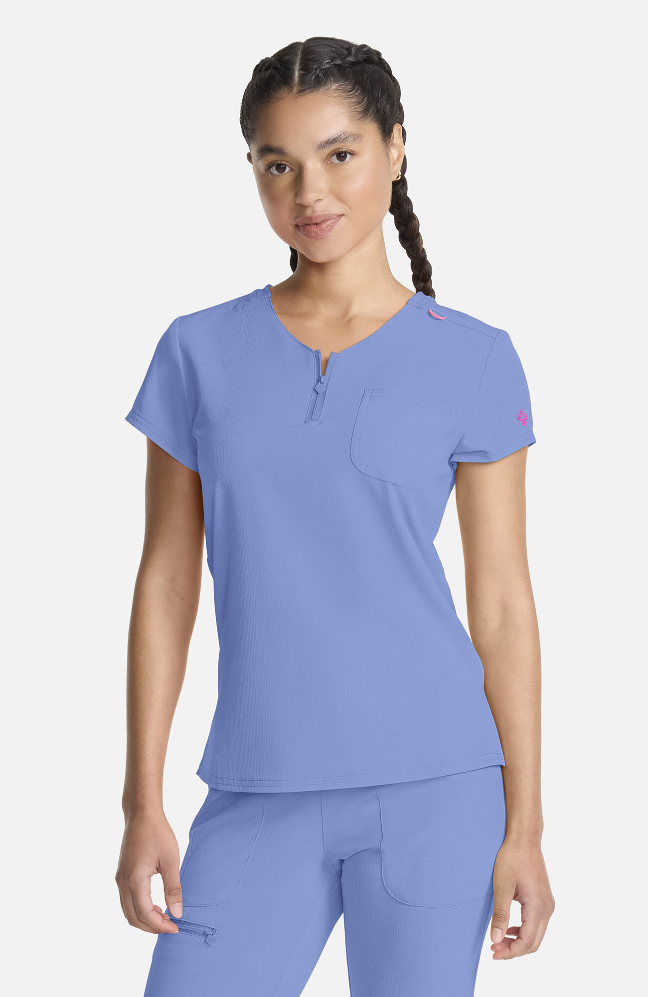 Women's Quarter Zip V-Neck Tuckable Scrub Top, CIE Ciel | ciel, large