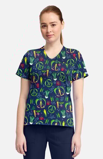 Women's Growing Love Print Scrub Top Women's Growing Love Print Scrub Top