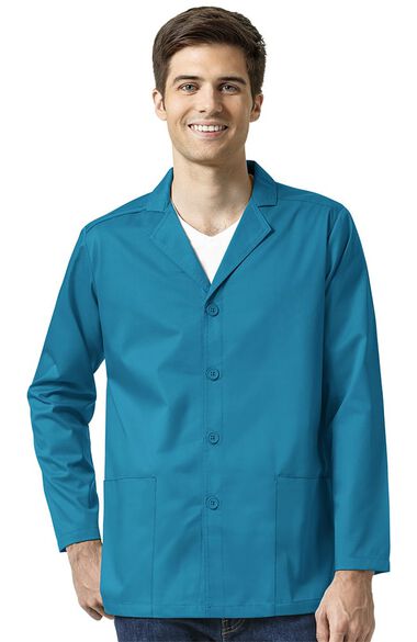 Men's Notch Lapel Solid Scrub Blazer Jacket, , large