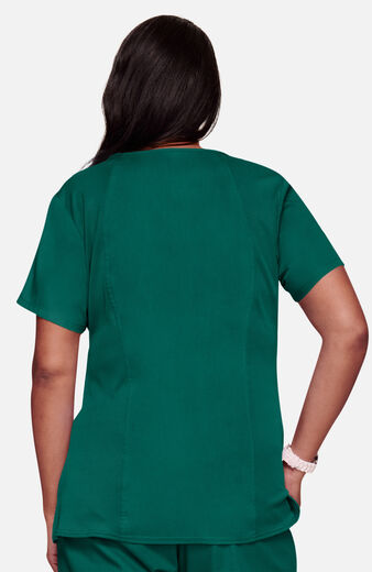 Women's Knit V-Neck Solid Scrub Top Women's Knit V-Neck Solid Scrub Top